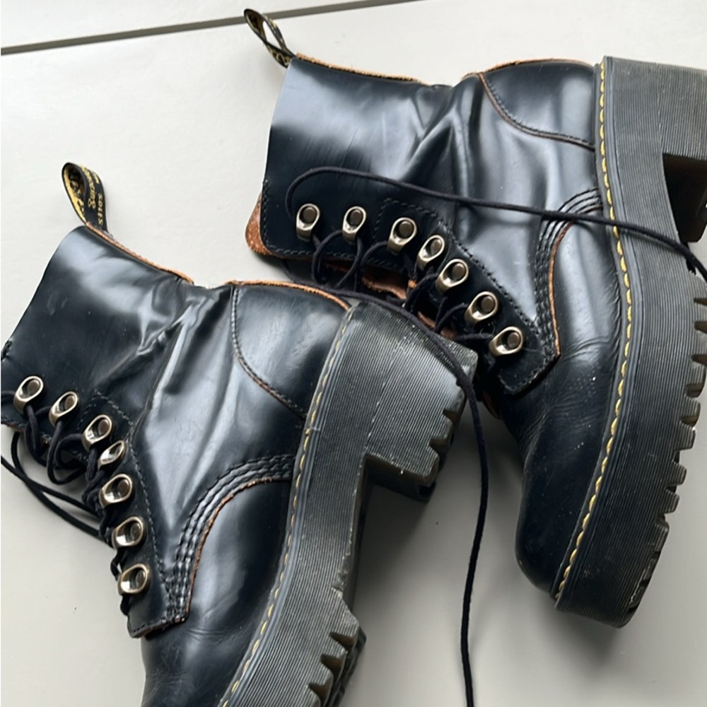 Black Platform Lace-Up Women's Boots